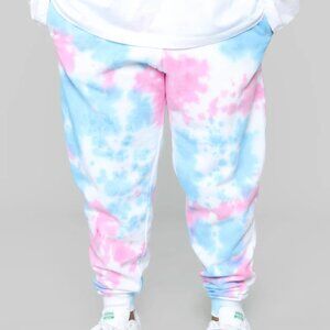 NWT FASHIONNOVA MEN Cotton Candy Joggers Pink/Combo Size L